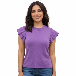 Fate Purple Ruffle Sleeve Top